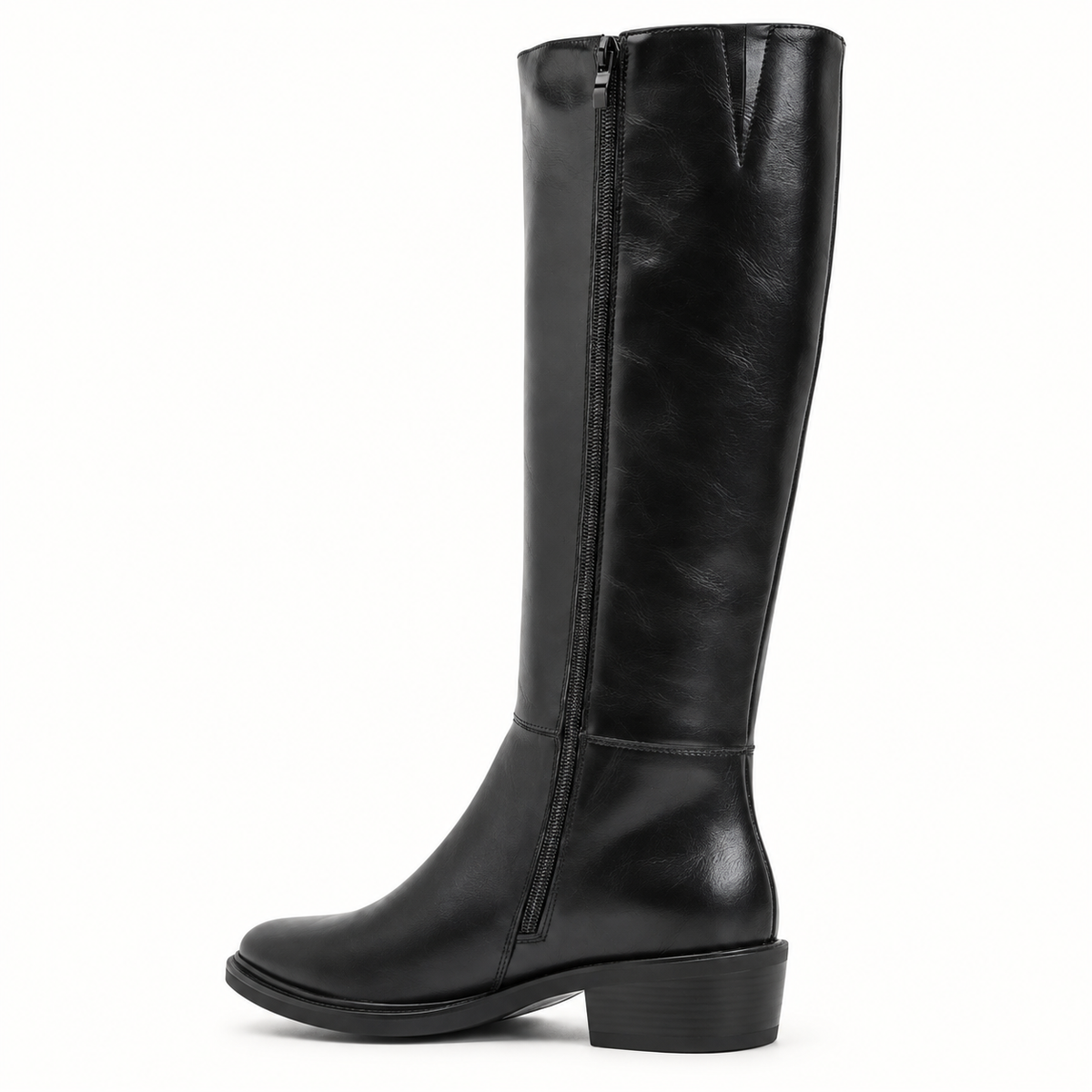 Black Western Heel Knee Boot