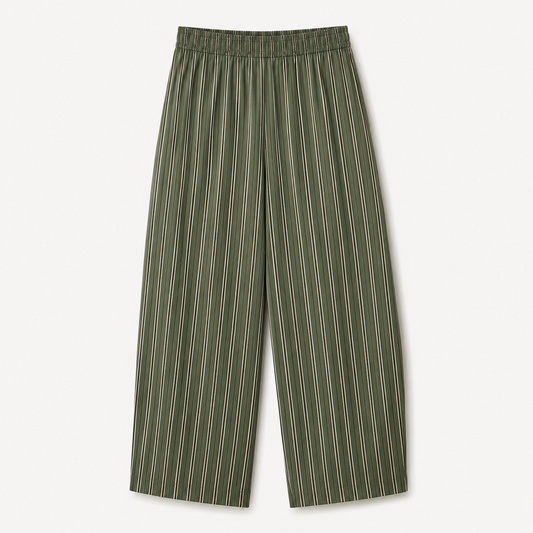 Khaki Stripe Cocoon Trousers