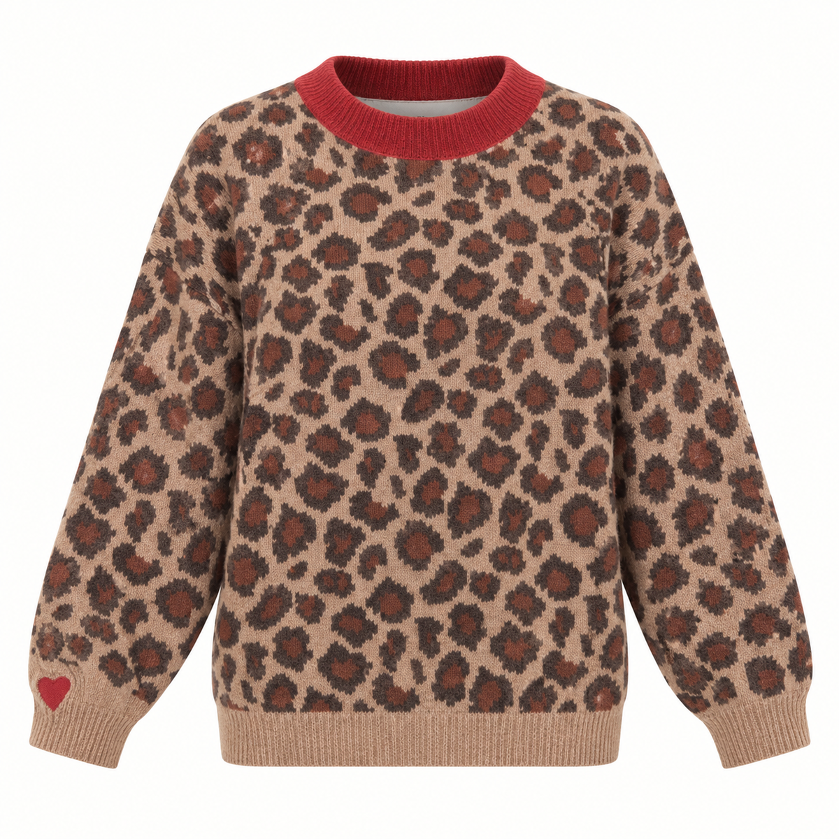 Leopard Knit Long Sleeve Jumper