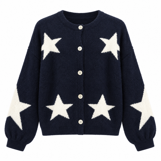 Navy Star Cardi
