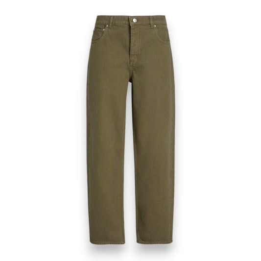 Khaki Stretch Wide Leg Jeans