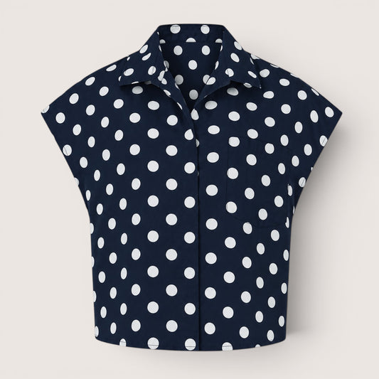 Dark Navy with White Spot Dot Shirt