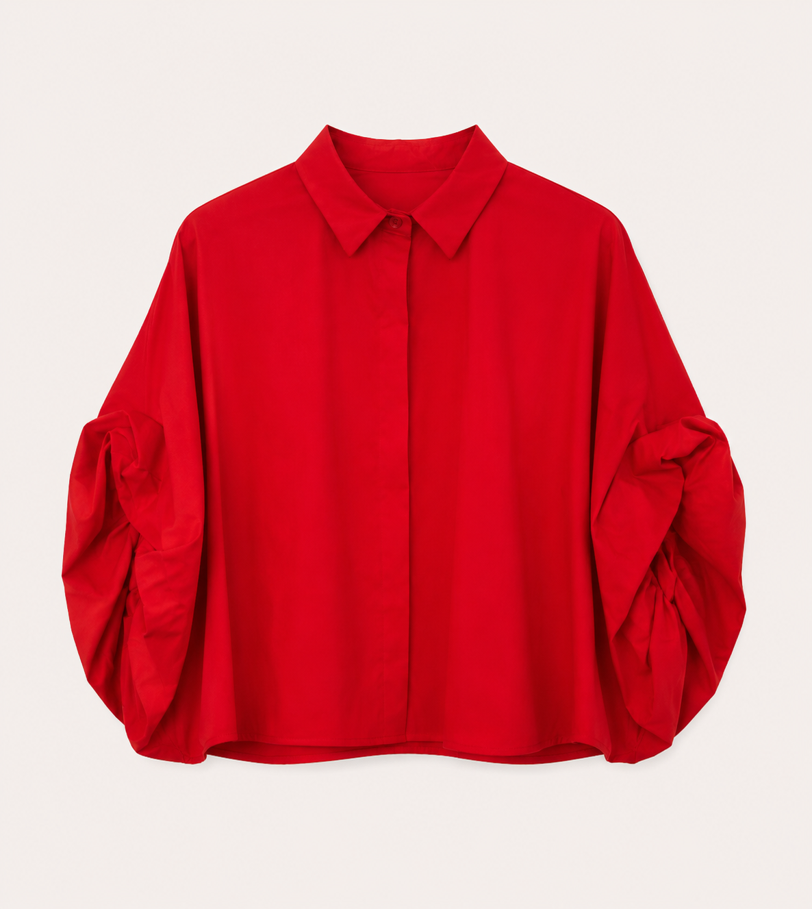 Red Puff Sleeve Shirt
