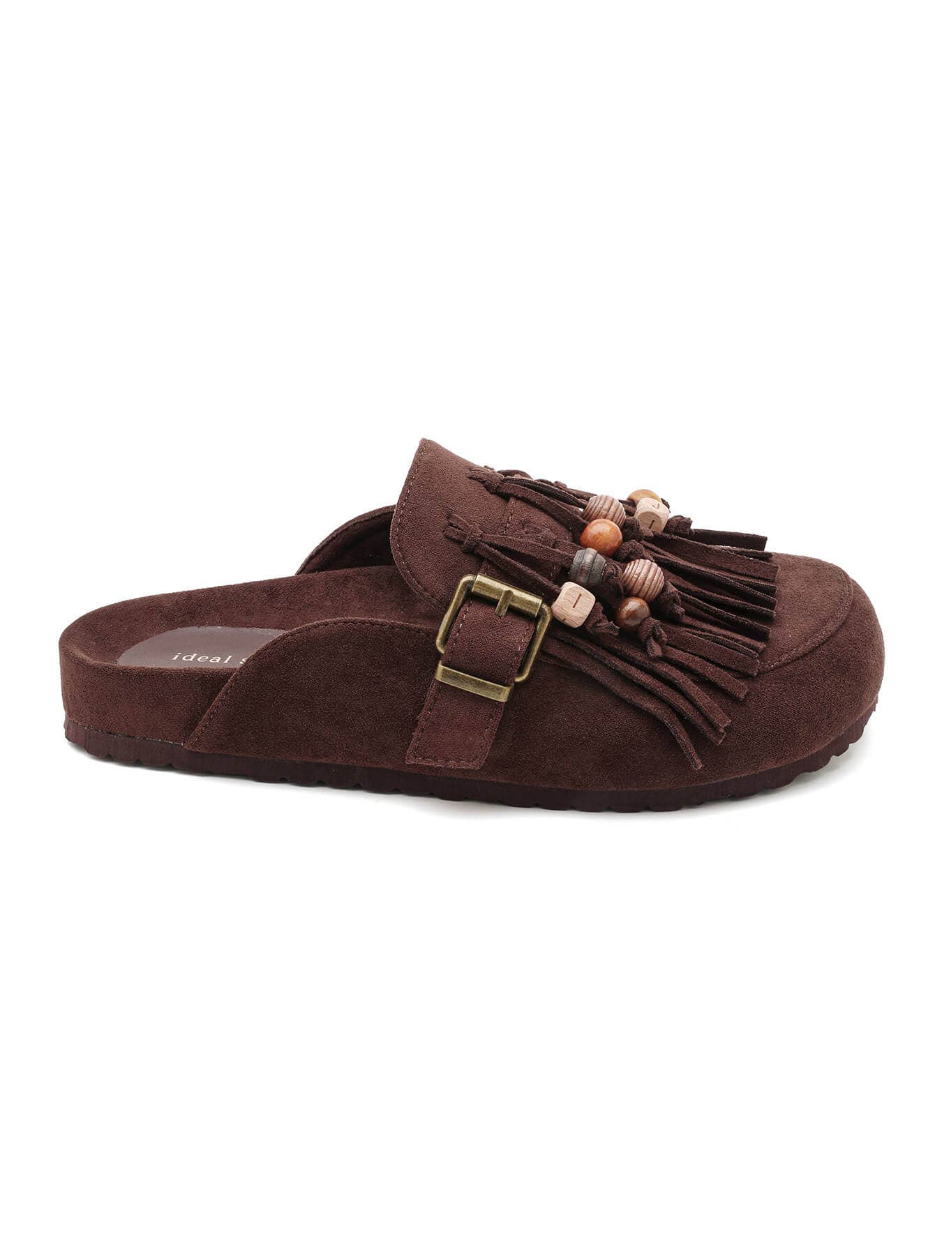 Brown Tassel Footbed Mule
