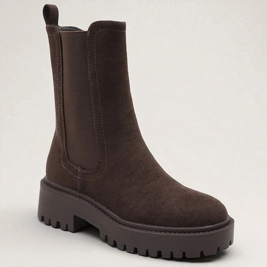 Chocolate Brown Chunky Sole Chelsea Boot