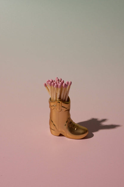 Nashville Ceramic Boot Match Holder (25 Pcs) - Gold