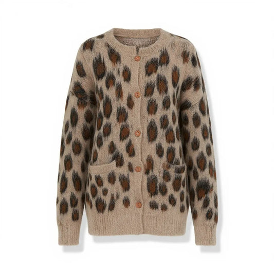 Fluffy Leopard Cardigan