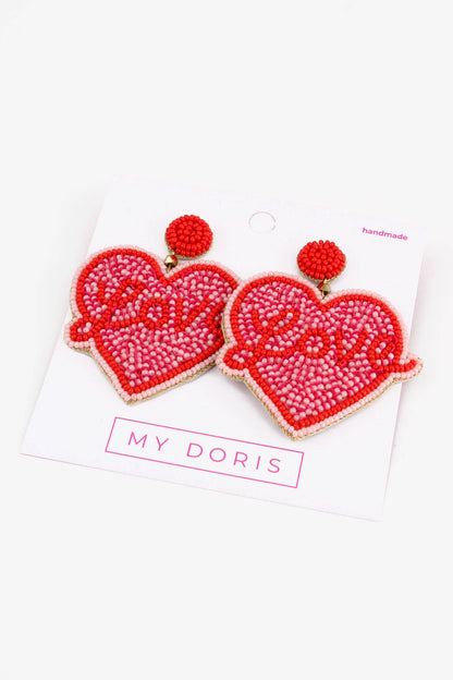 PINK HEART EARRINGS