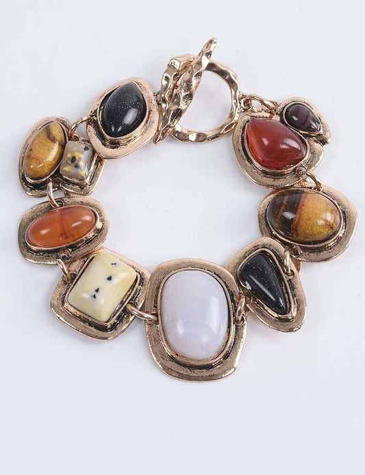 Multi Gem Gold Bracelet