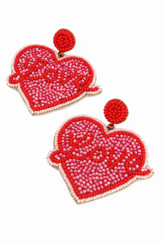 PINK HEART EARRINGS