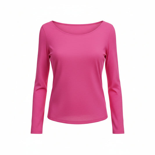 Pink Cashmere Blend Layering T-shirt