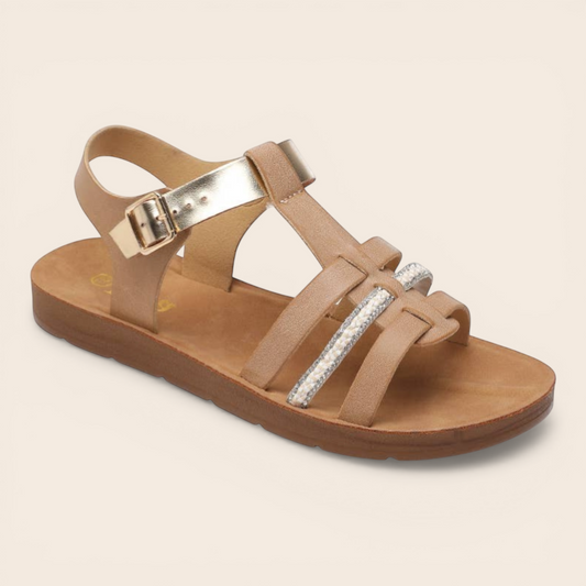 Blush and Metallic Mix Sandal