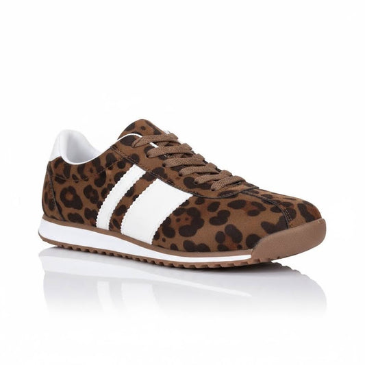 Leopard Suede Effect Retro Sole Trainers