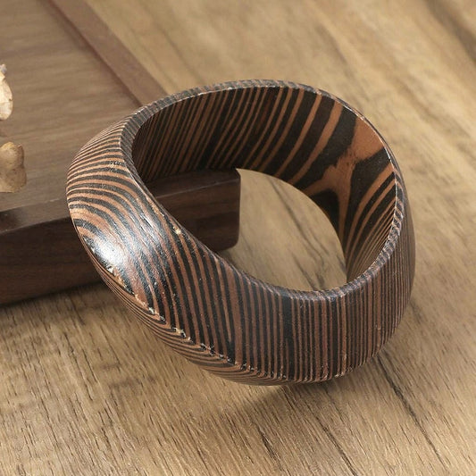 Stripe Wooden Bangle