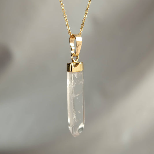 Raw Quartz Crystal Gemstone Necklace