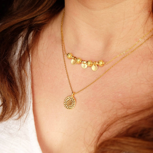 Gold Bohemian Layered Coin Necklace